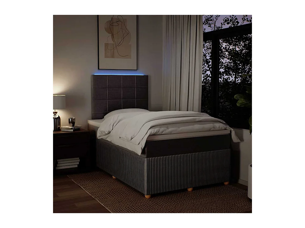 Sommier à lattes de lit avec matelas Taupe 120x200 cm Tissu