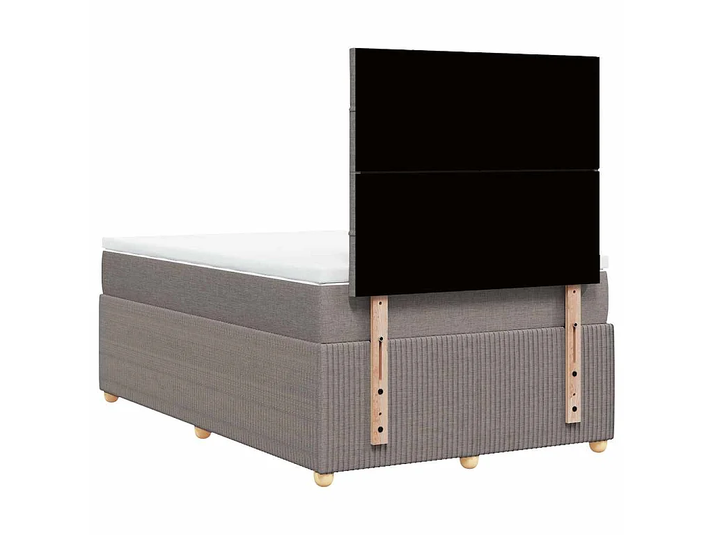 Sommier à lattes de lit avec matelas Taupe 120x200 cm Tissu
