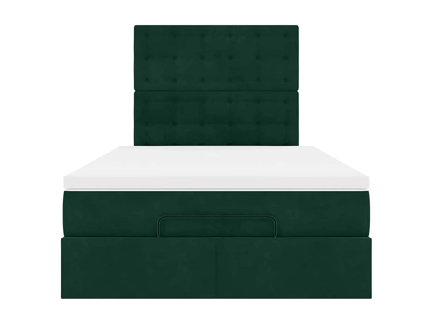 Estructura cama otomana colchones terciopelo verde oscuro
