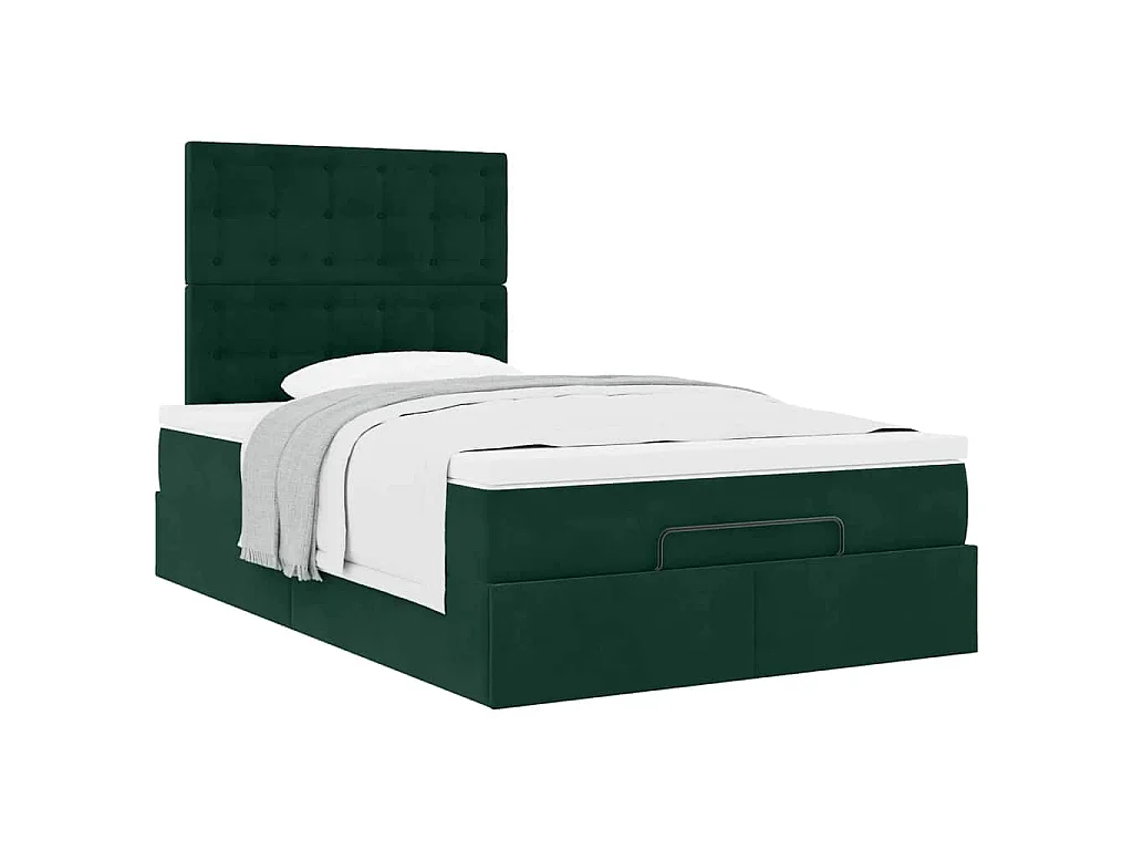 Ottoman bed met matrassen 120x200cm fluweel donkergroen