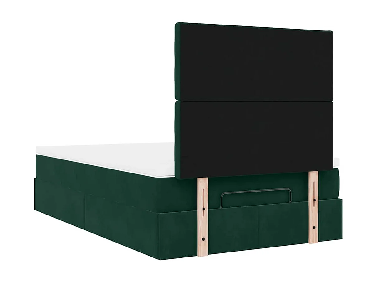Ottoman bed met matrassen 120x200cm fluweel donkergroen