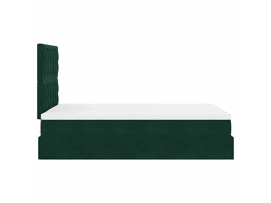 Ottoman bed met matrassen 120x200cm fluweel donkergroen