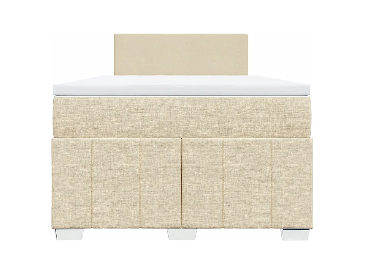 Boxspringbett mit Matratze Creme 120x200 cm Stoff
