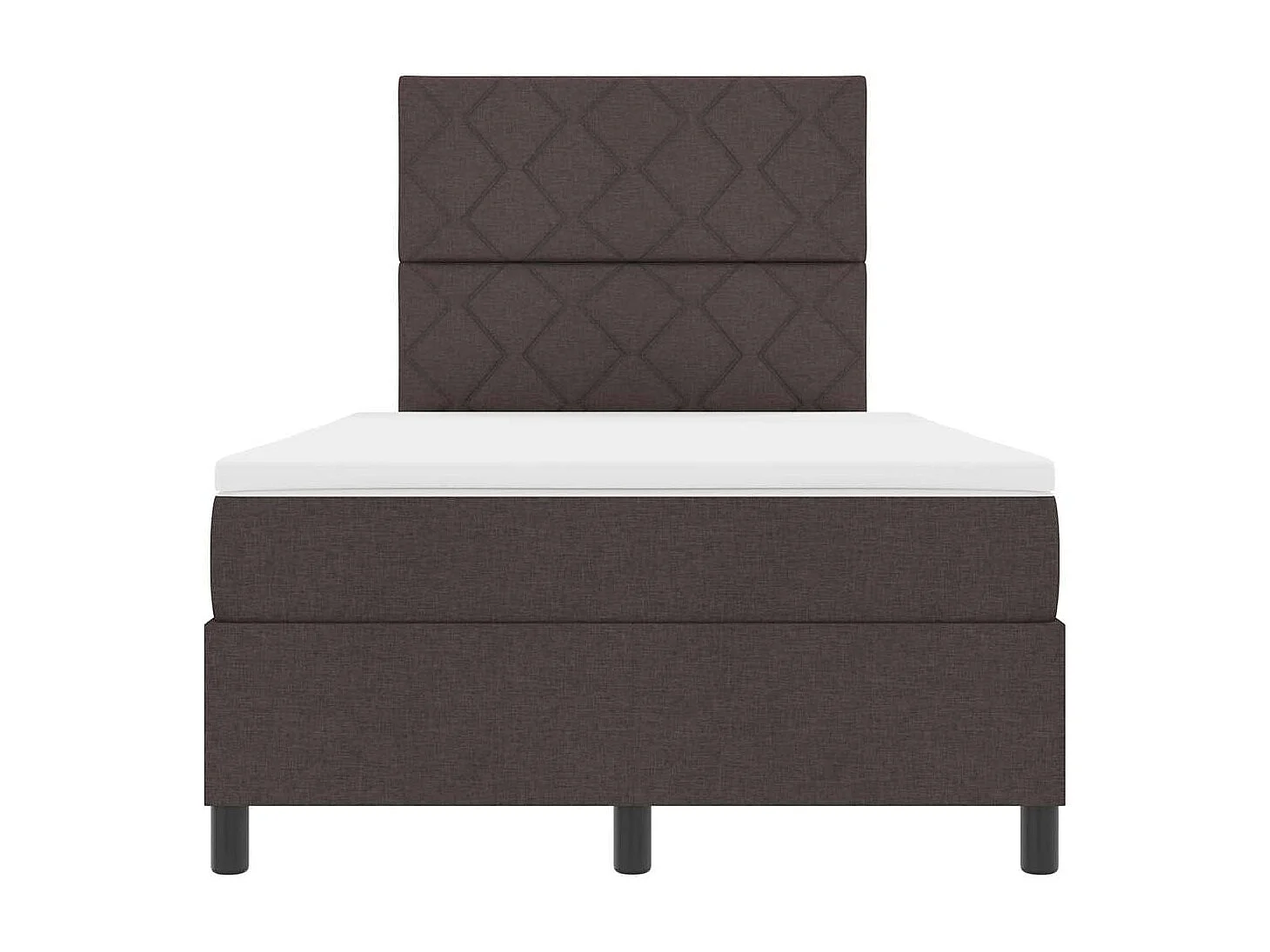 Lit à ressorts avec bandes LED Marron foncé 120 x 200 cm tissu