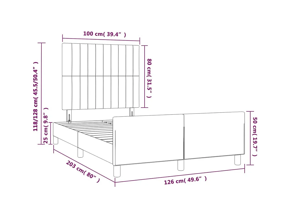 Bettgestell ohne Matratze Creme 120x200 cm Stoff