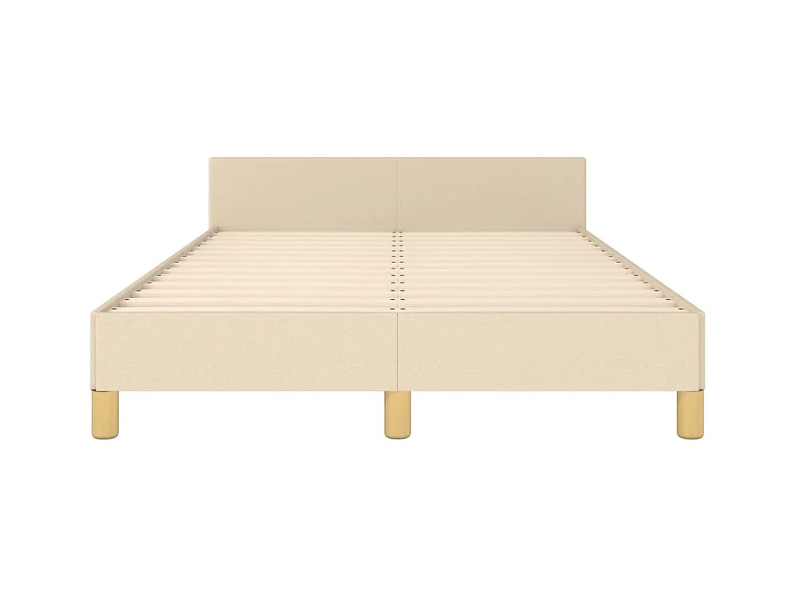 Bettgestell ohne Matratze Creme 120x200 cm Stoff