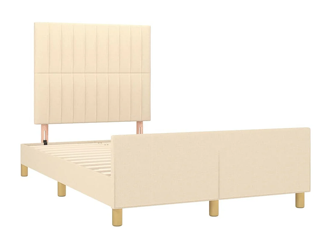 Bettgestell ohne Matratze Creme 120x200 cm Stoff