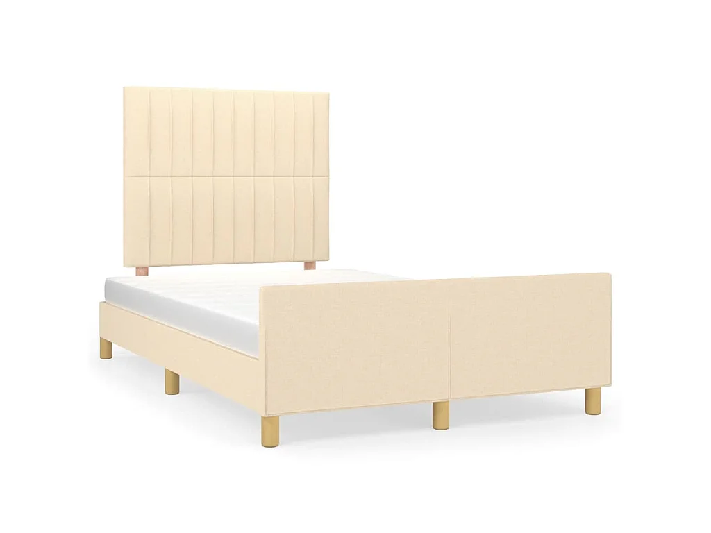 Bettgestell ohne Matratze Creme 120x200 cm Stoff