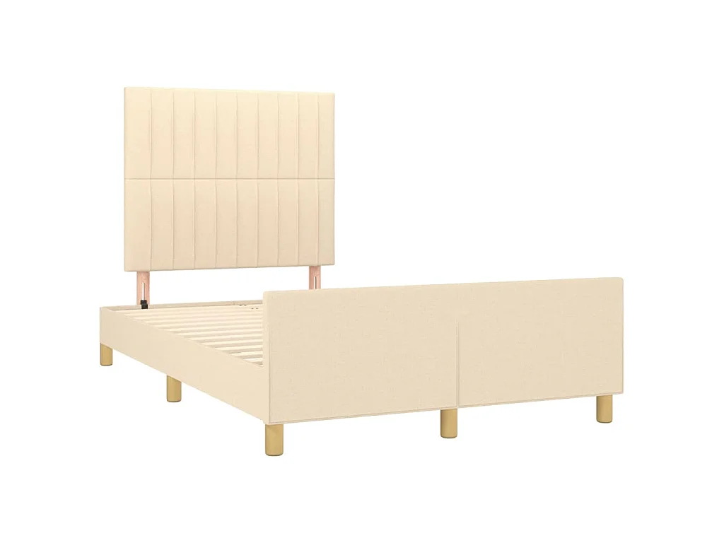 Bettgestell ohne Matratze Creme 120x200 cm Stoff