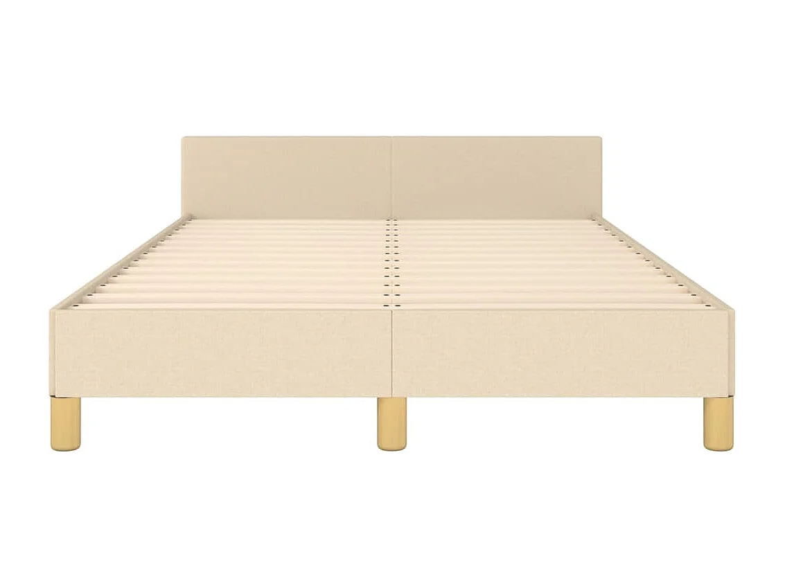 Bettgestell ohne Matratze Creme 120x200 cm Stoff