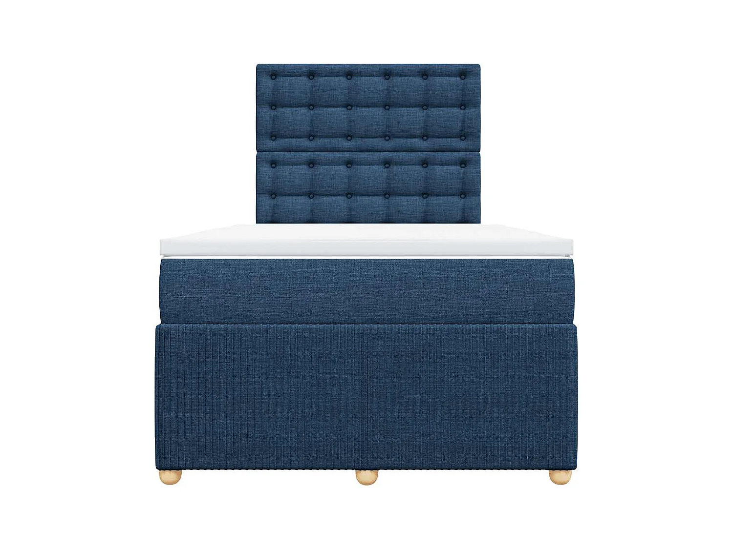 Sommier à lattes de lit avec matelas bleu 120x190 cm tissu