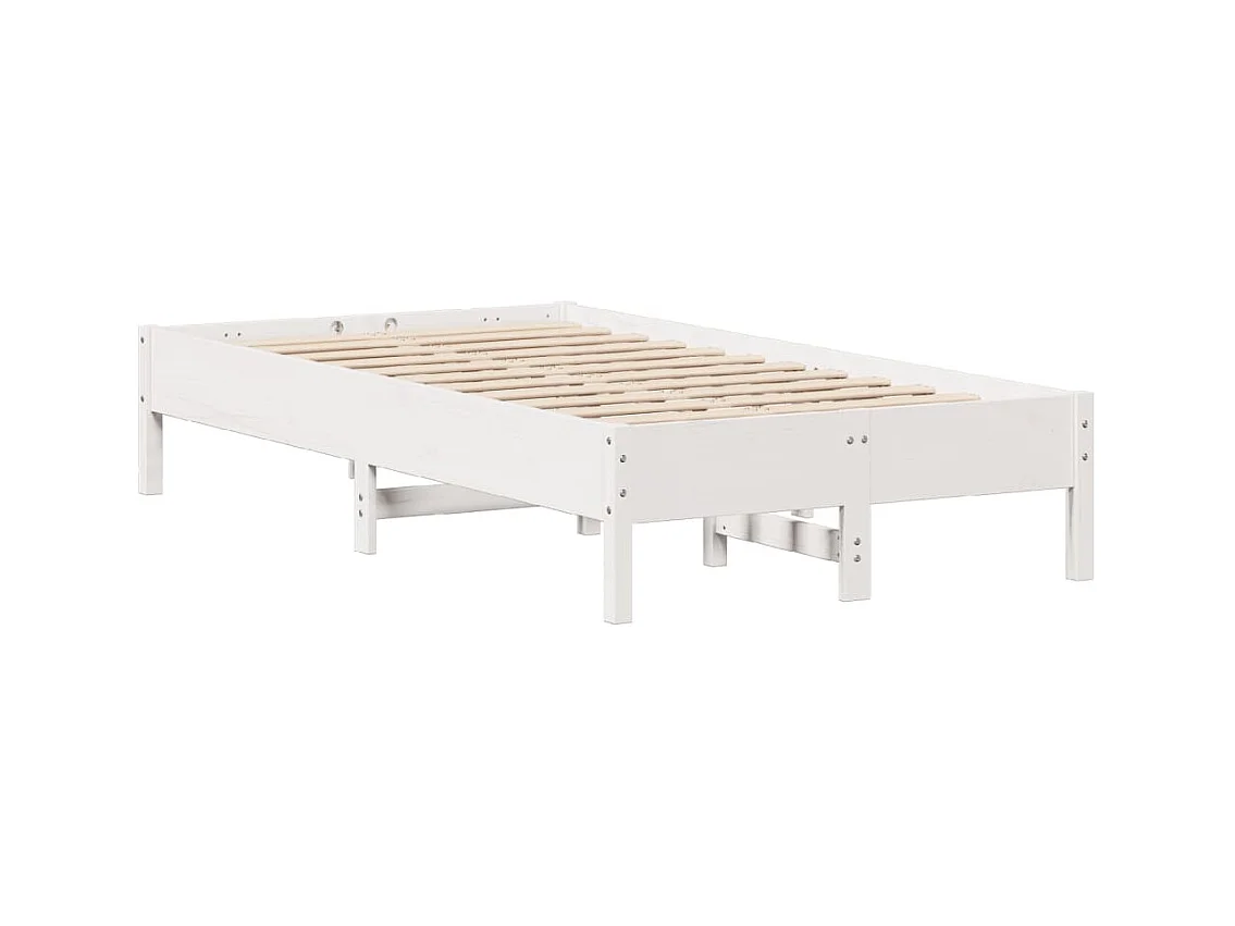 Bedframe zonder matras massief grenenhout wit 120x190 cm