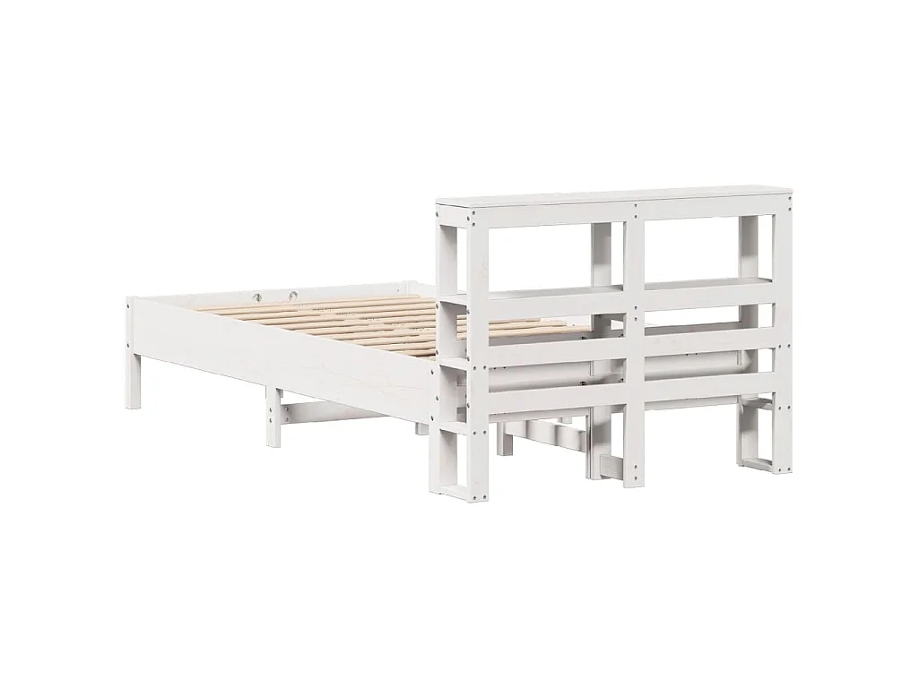 Letto senza Materasso Bianco 120x190 cm Legno Massello di Pino