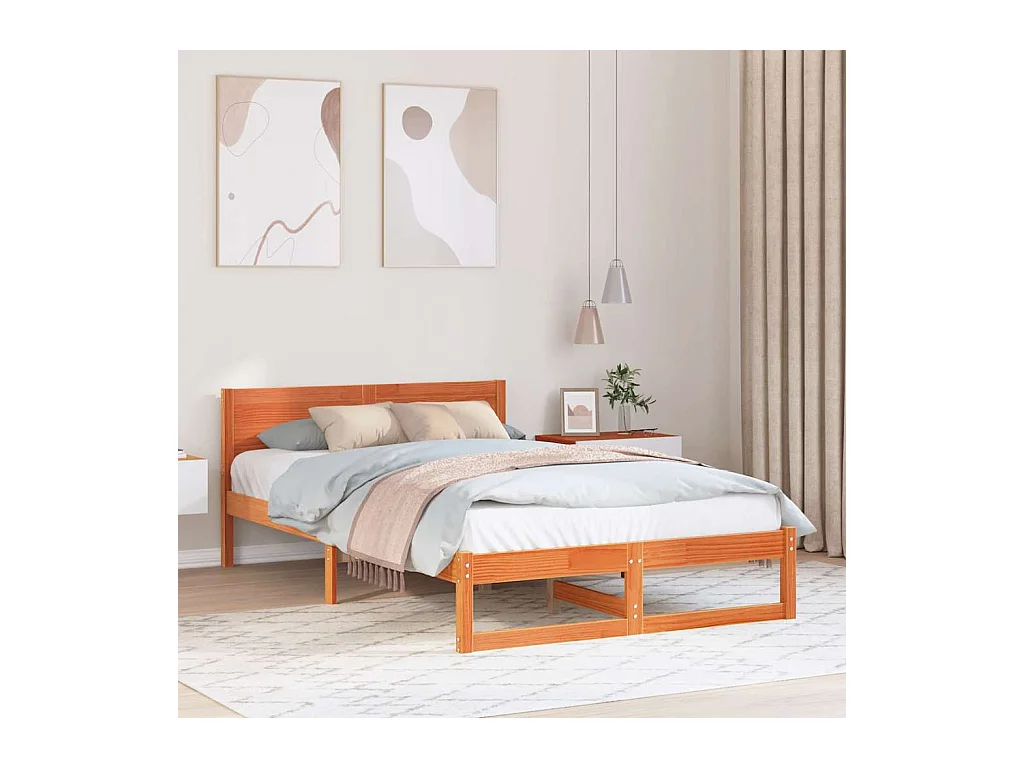 Cadre de lit Marron 120 x 190 cm Bois de pin massif