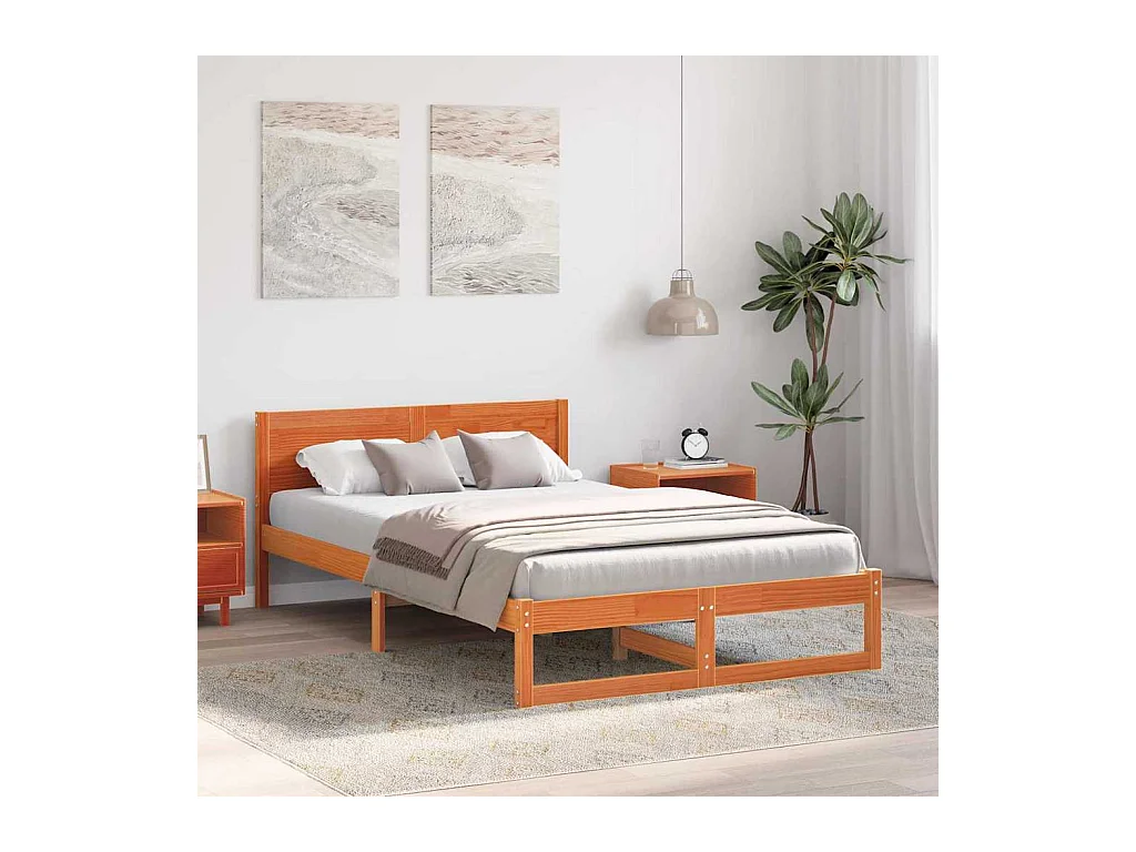 Cadre de lit Marron 120 x 190 cm Bois de pin massif