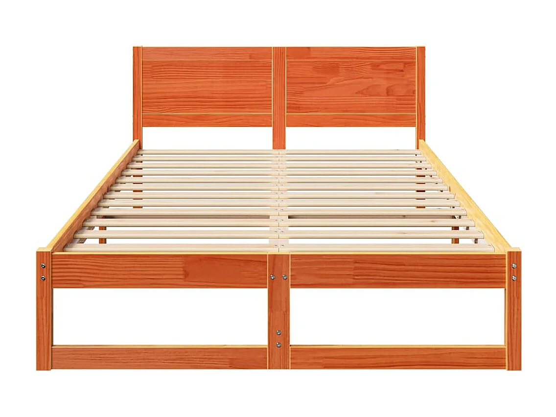 Bettrahmen Wachsbraun 120 x 190 cm Massives Kiefernholz