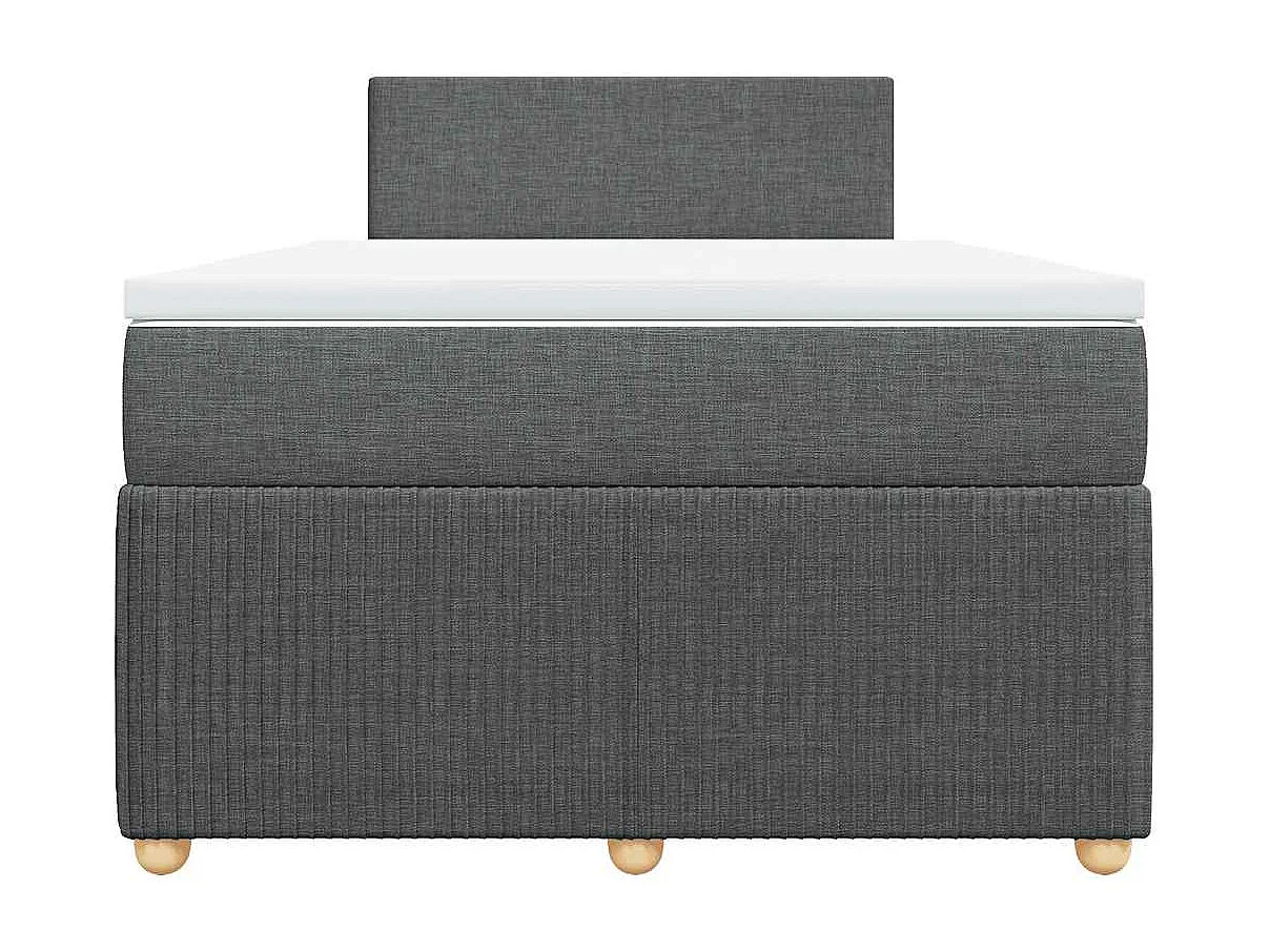 Giroletto a Molle con Materasso Grigio Scuro 120x190cm Tessuto