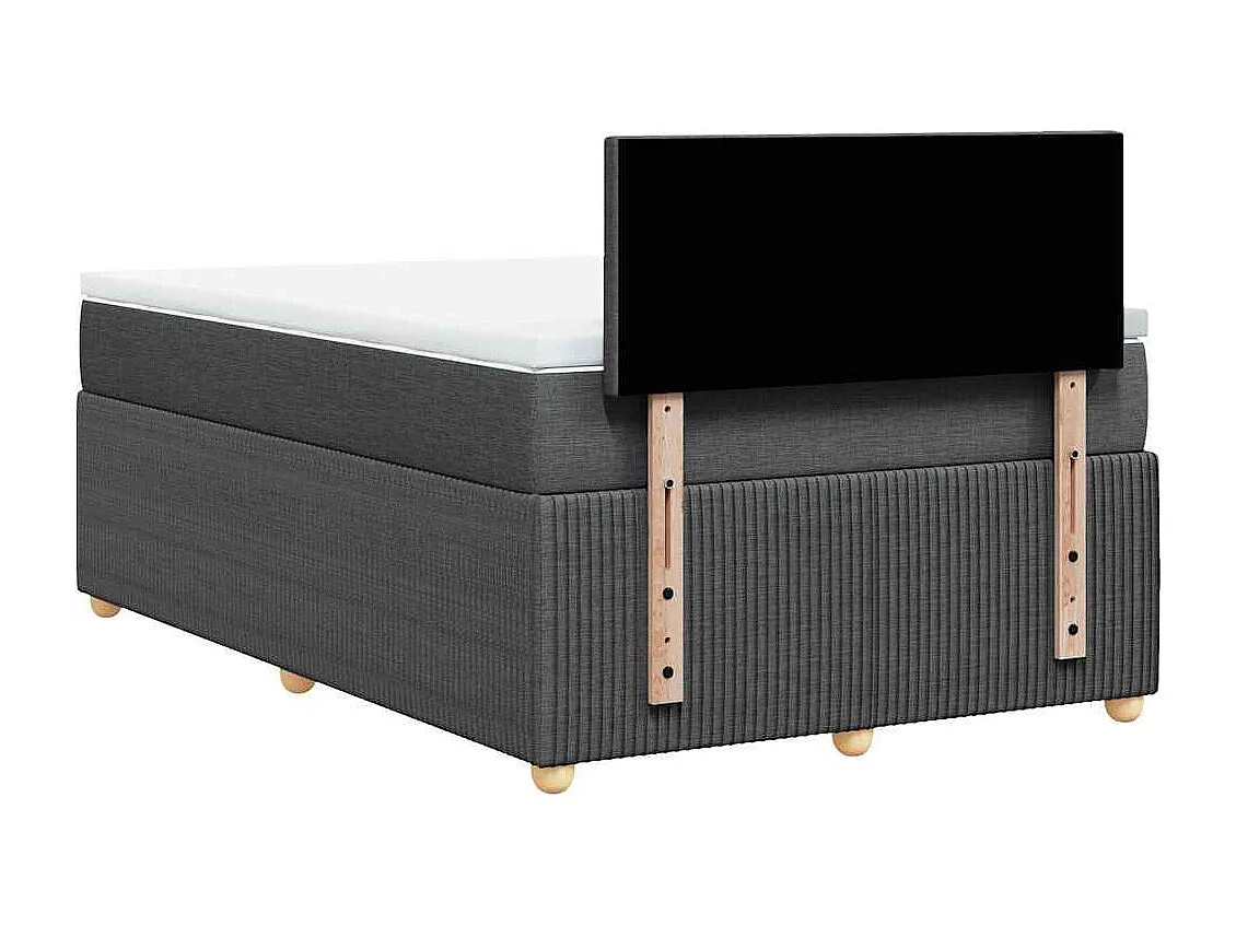 Giroletto a Molle con Materasso Grigio Scuro 120x190cm Tessuto