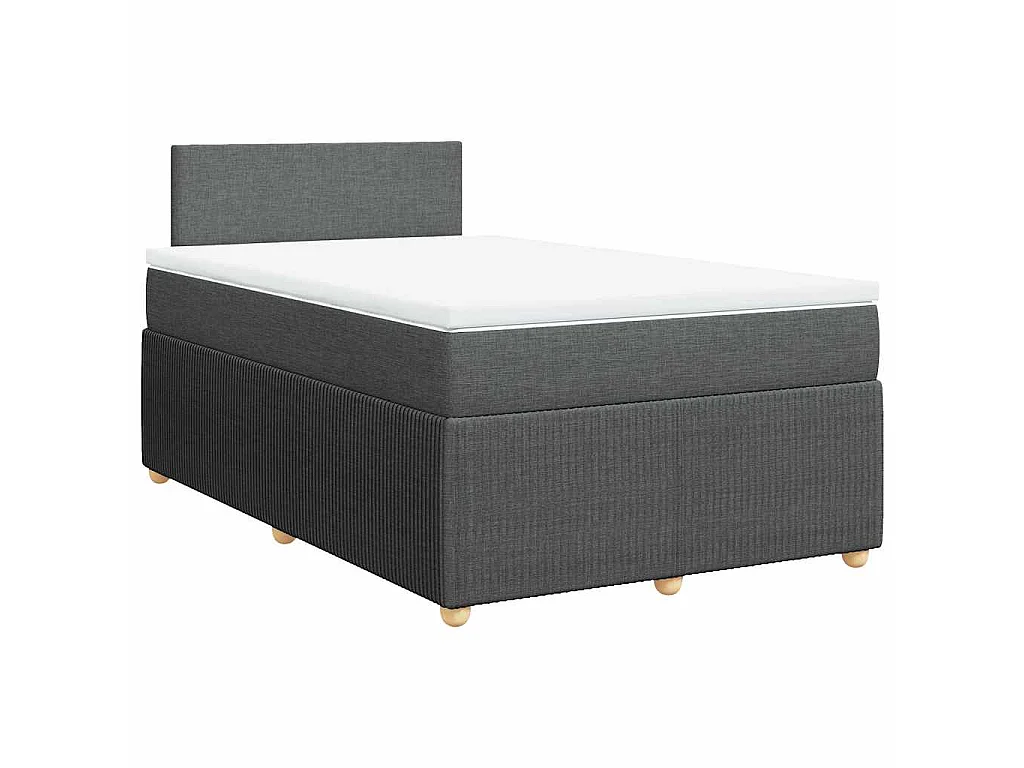 Giroletto a Molle con Materasso Grigio Scuro 120x190cm Tessuto