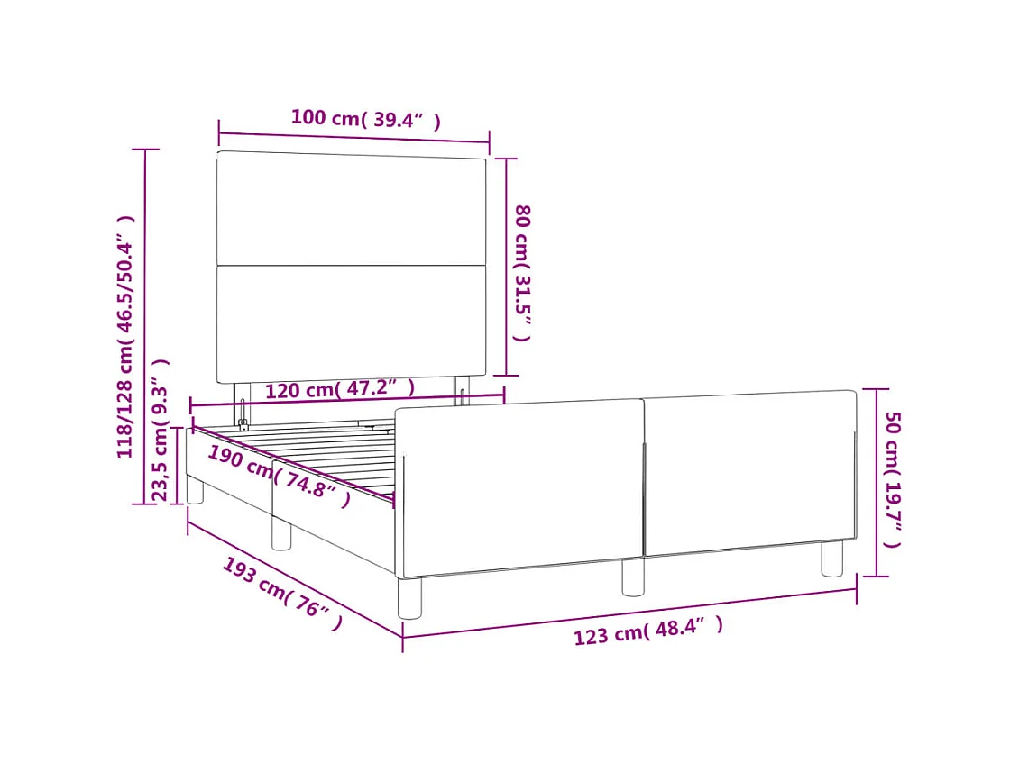 Giroletto senza Materasso Crema 120x190cm in Tessuto