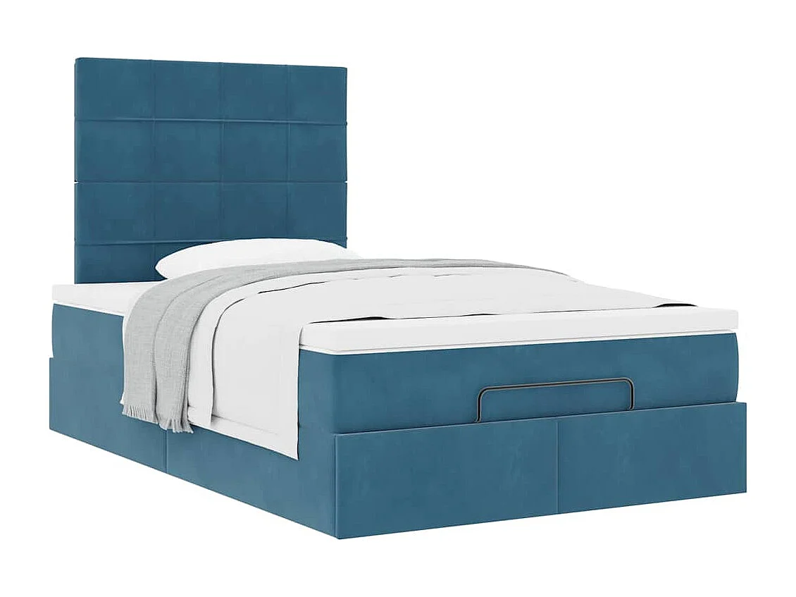 Struttura Letto Pouf con Materassi 120x190 cm Velluto
