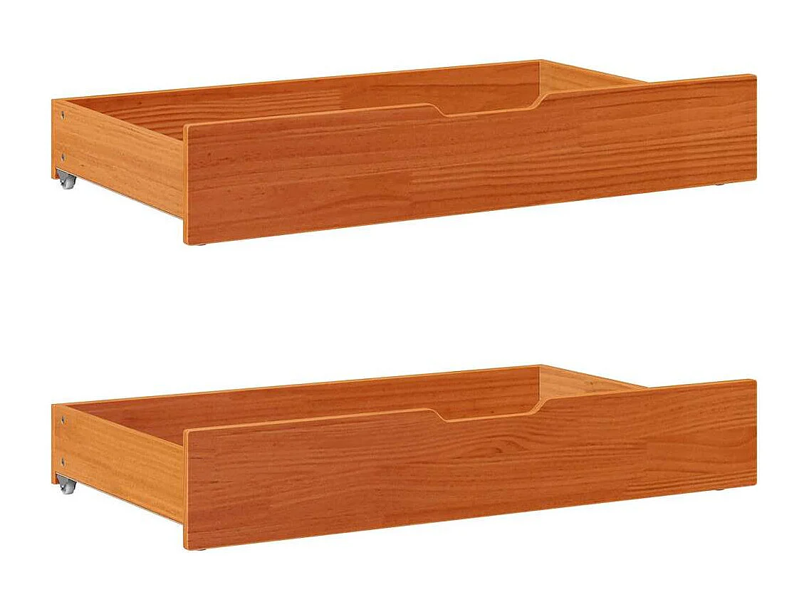 Cama sin colchón madera maciza de pino marrón cera 120x200 cm