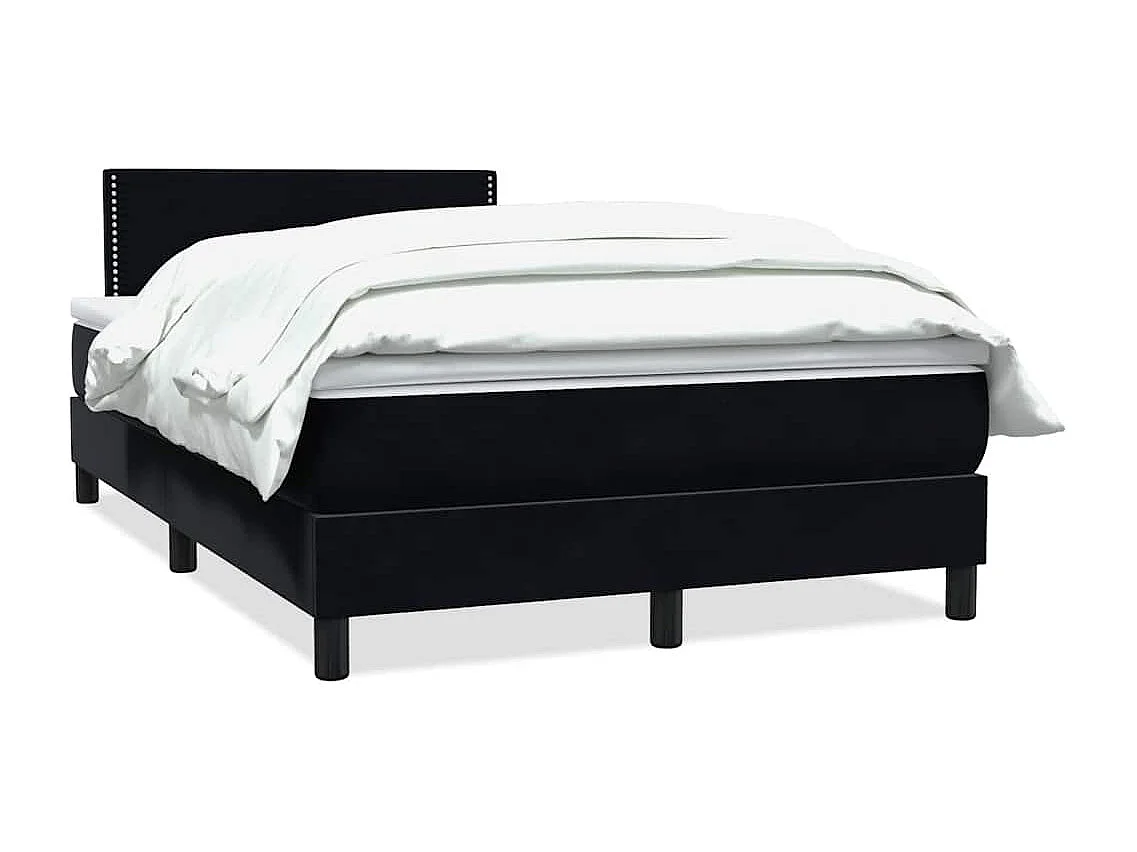 Boxspringbett mit Matratze Schwarz 120x210 cm Samt