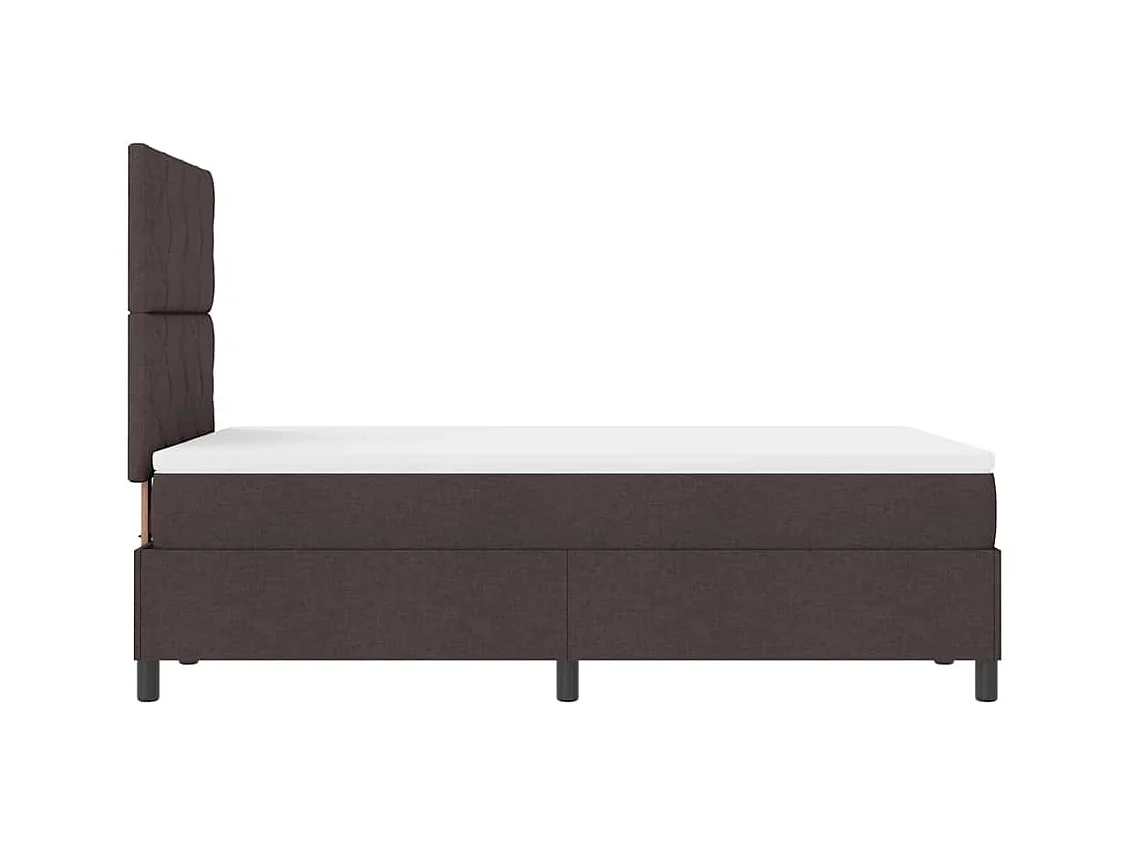 Cama tipo Box Spring Marrón oscuro 120 x 200 cm tela
