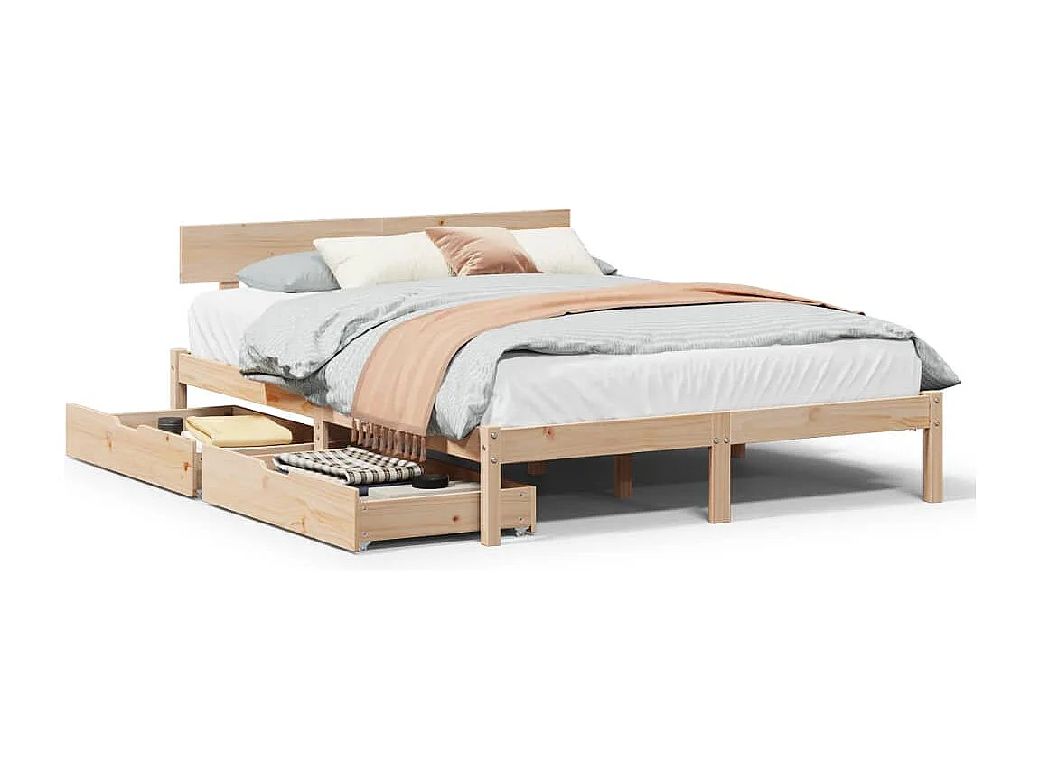 Bedframe zonder matras massief grenenhout 120x190 cm