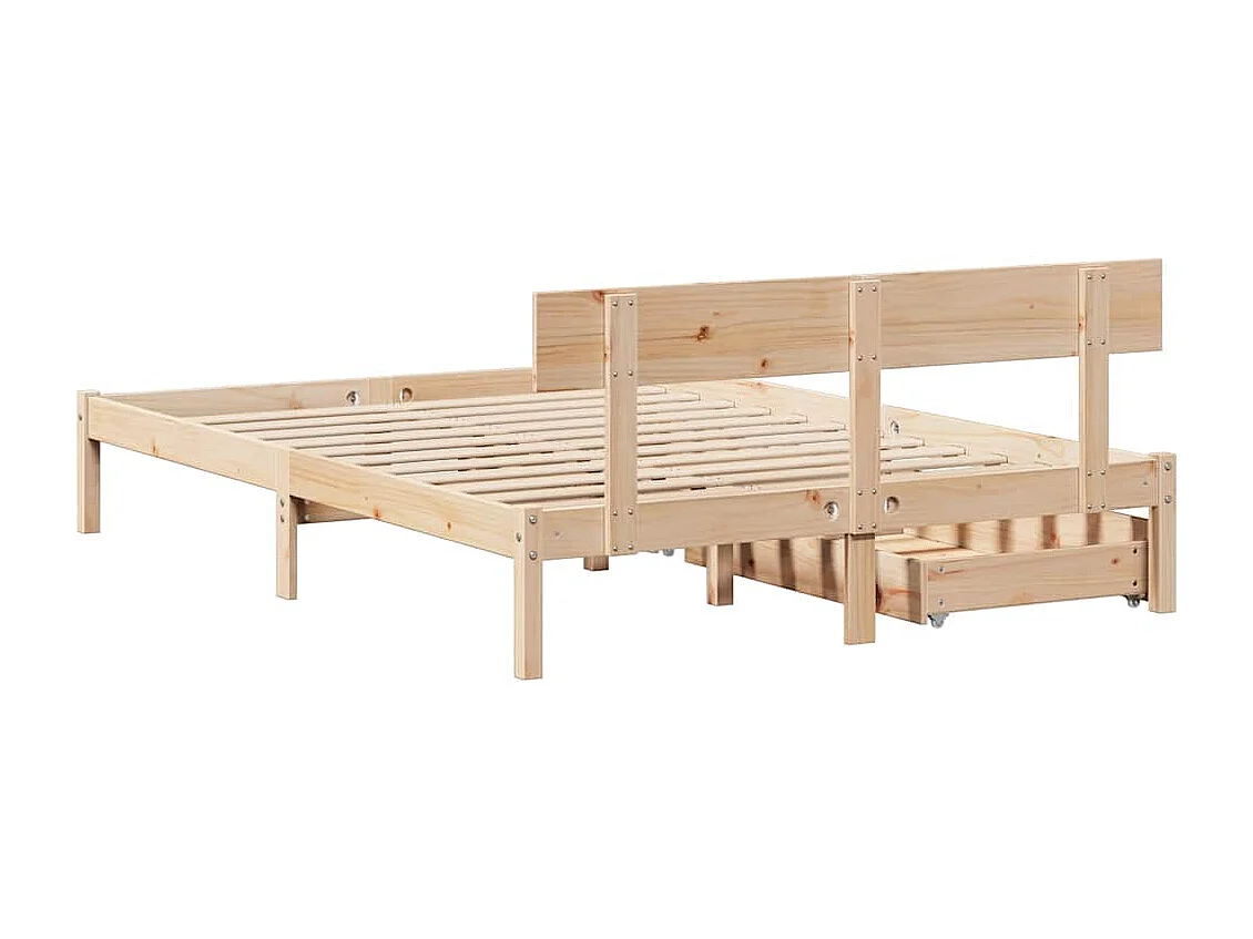 Bedframe zonder matras massief grenenhout 120x190 cm