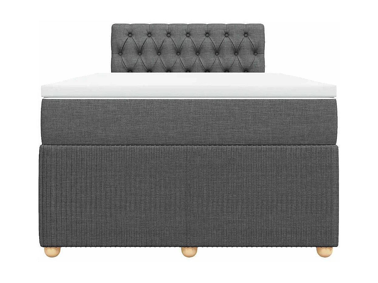 Sommier à lattes de lit avec matelas gris foncé 120x190cm tissu
