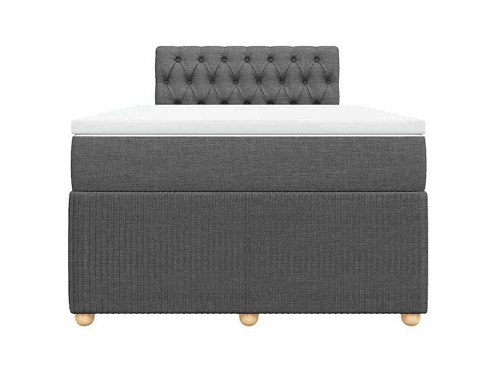 Sommier à lattes de lit avec matelas gris foncé 120x190cm tissu
