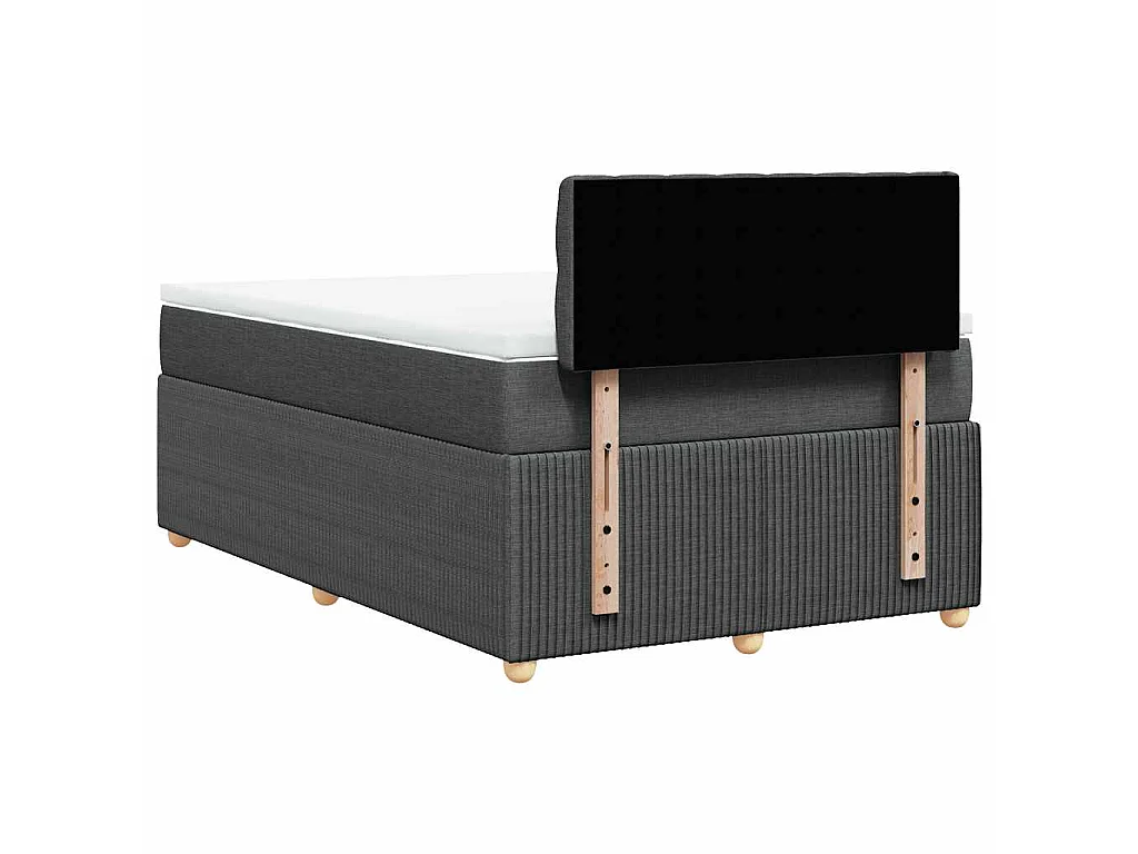 Sommier à lattes de lit avec matelas gris foncé 120x190cm tissu