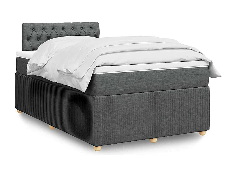 Boxspringbett mit Matratze Dunkelgrau 120x190 cm Stoff