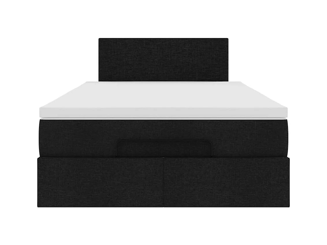 Cama otomana con colchón tela negra 120x200 cm