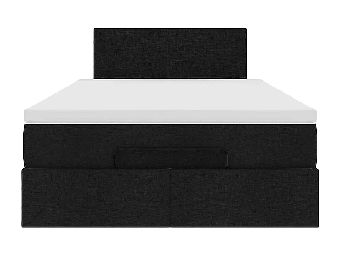 Ottoman bed met matras en LED's 120x200 cm stof zwart