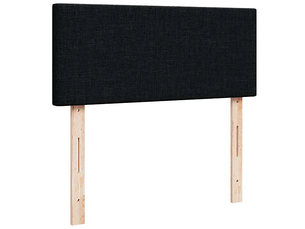 Pouf Letto con Materasso Nero 120x200 cm in Tessuto