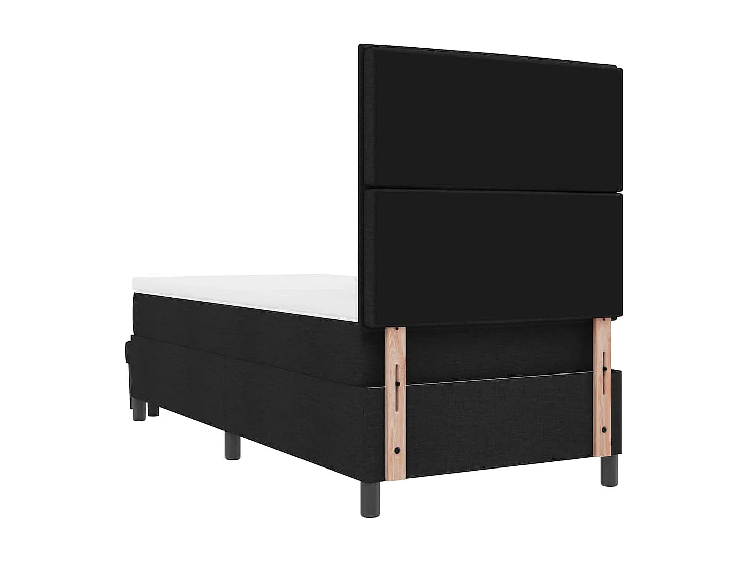 Boxspring bed met matras met hoofdeinde Zwart 100 x 200 cm Stof