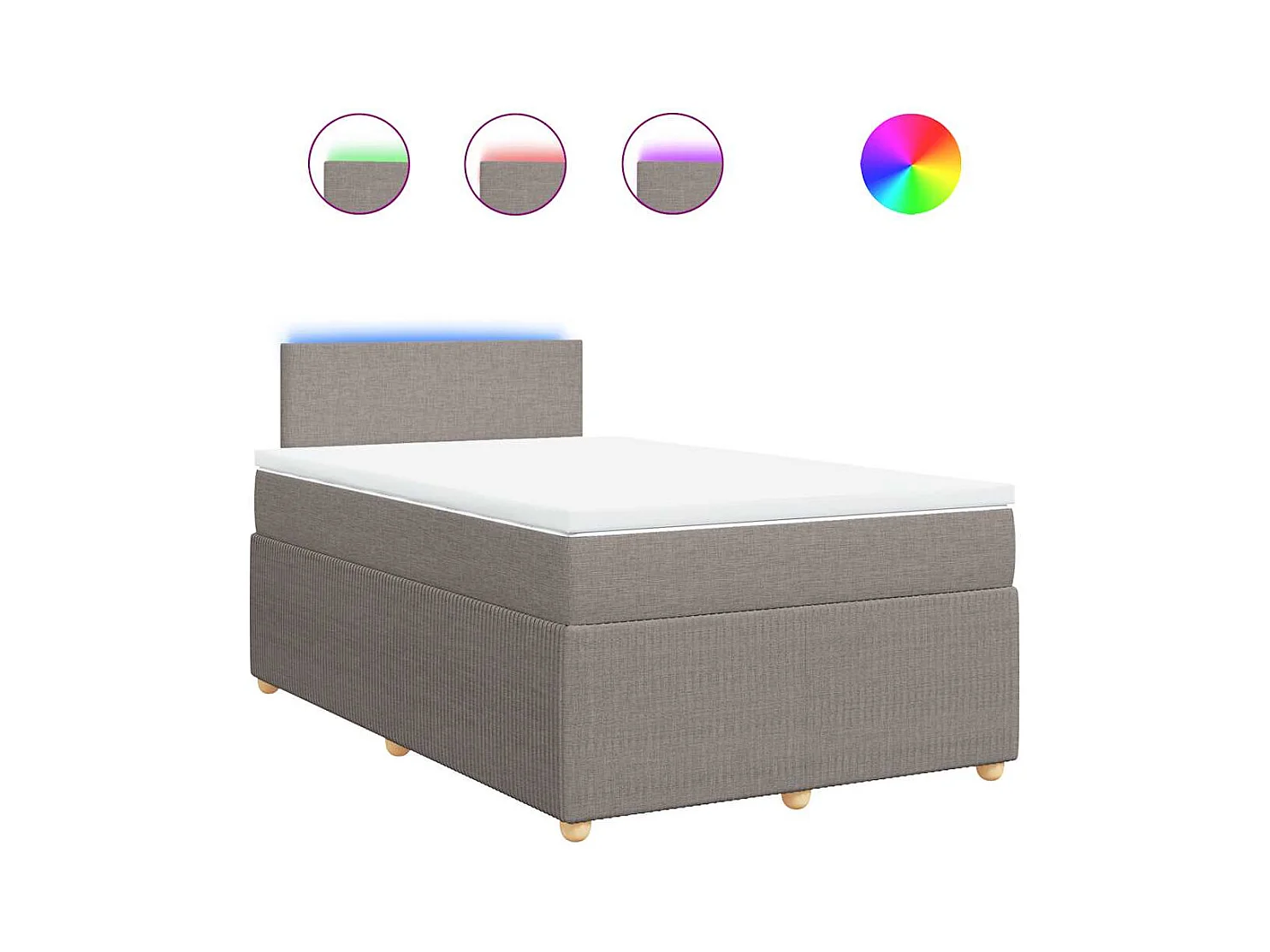 Sommier à lattes de lit avec matelas taupe 120x190 cm tissu