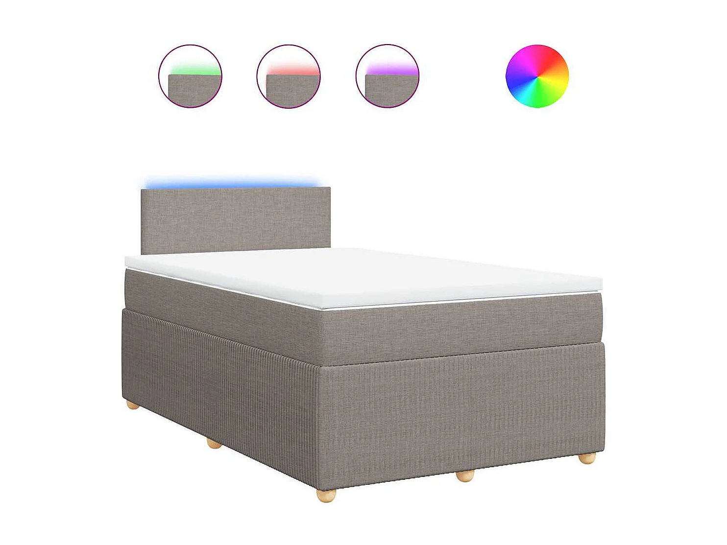 Boxspringbett mit Matratze Taupe 120x190 cm Stoff