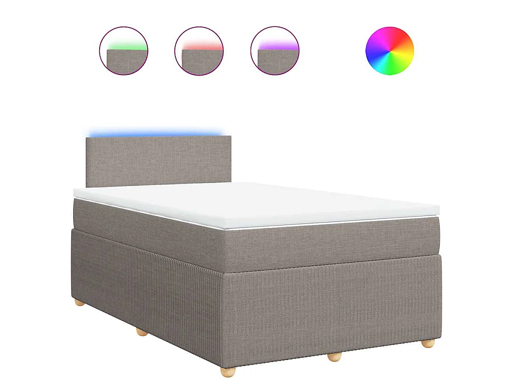 Sommier à lattes de lit avec matelas taupe 120x190 cm tissu