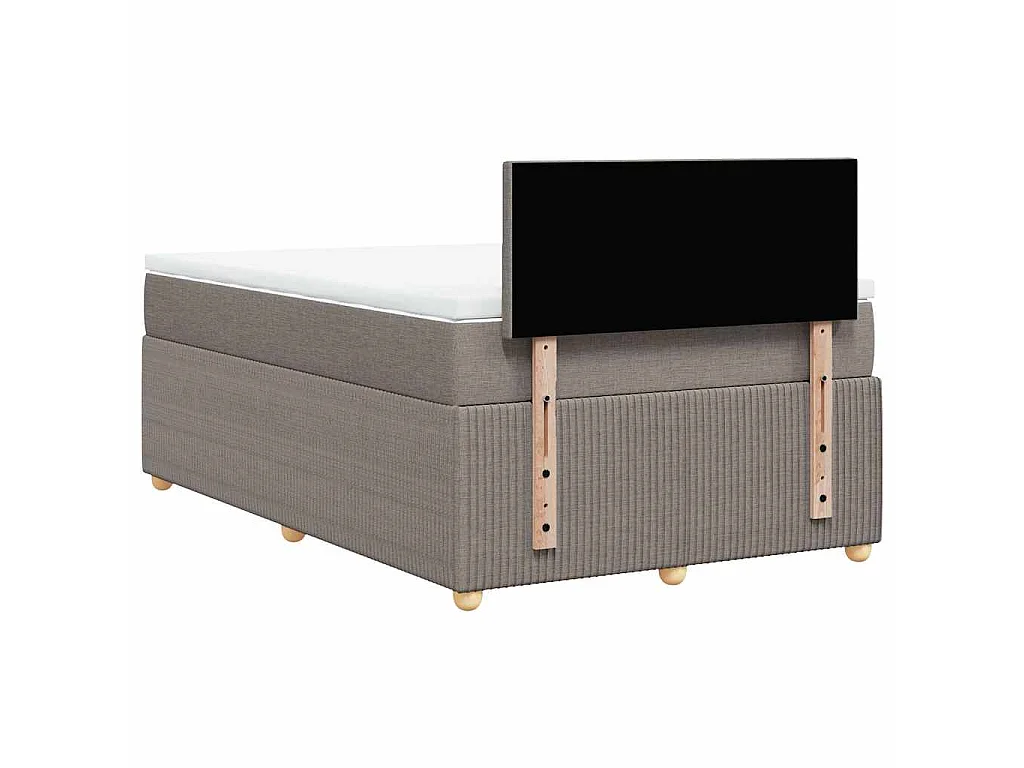 Sommier à lattes de lit avec matelas taupe 120x190 cm tissu