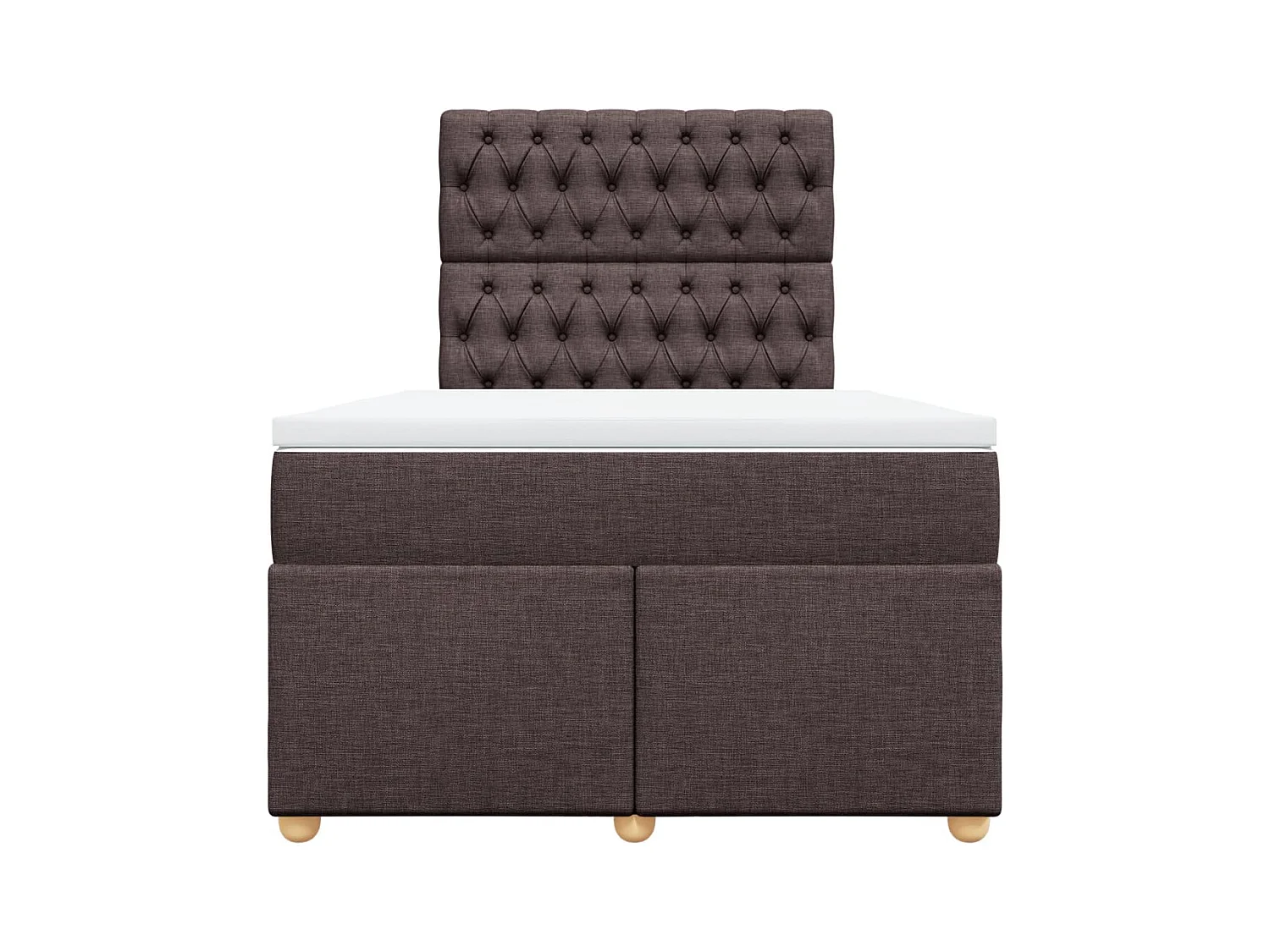 Sommier à lattes de lit et matelas marron foncé 120x190cm tissu