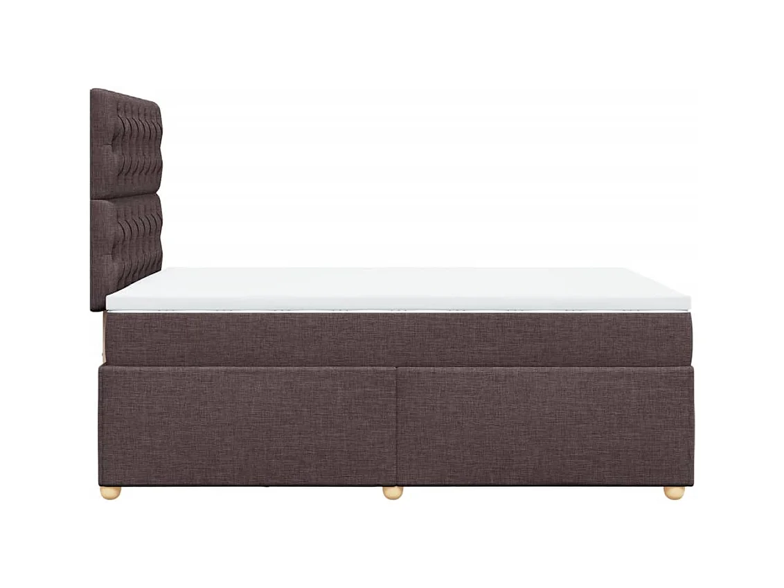 Sommier à lattes de lit et matelas marron foncé 120x190cm tissu