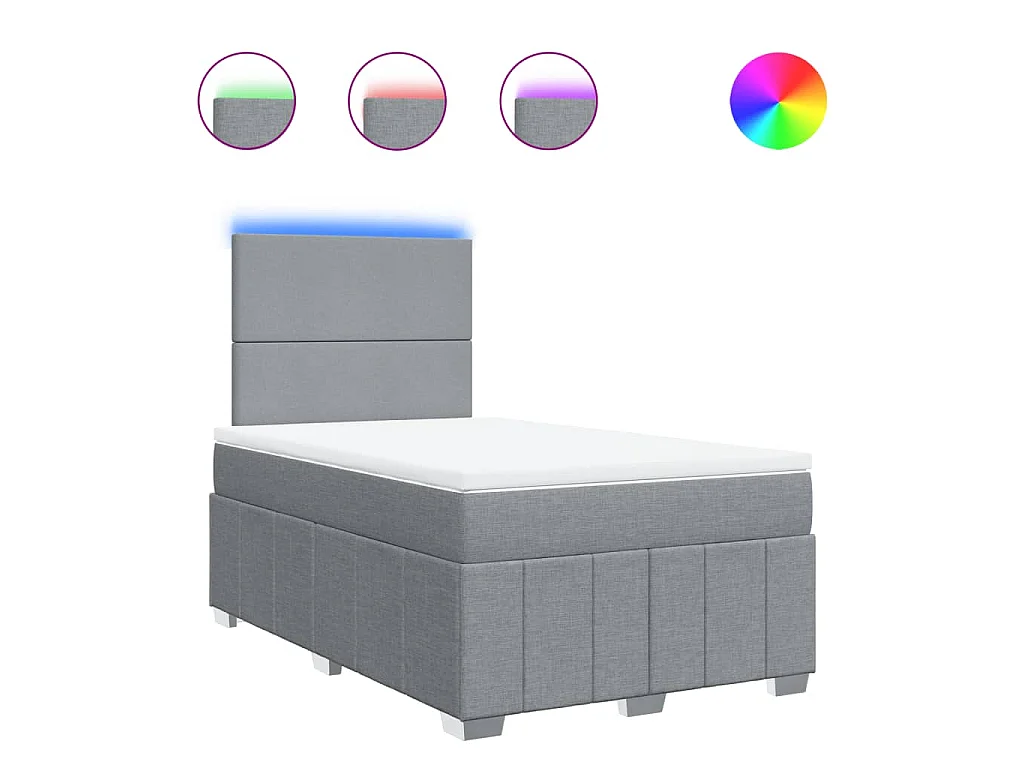 Boxspring met matras stof lichtgrijs 120x190 cm
