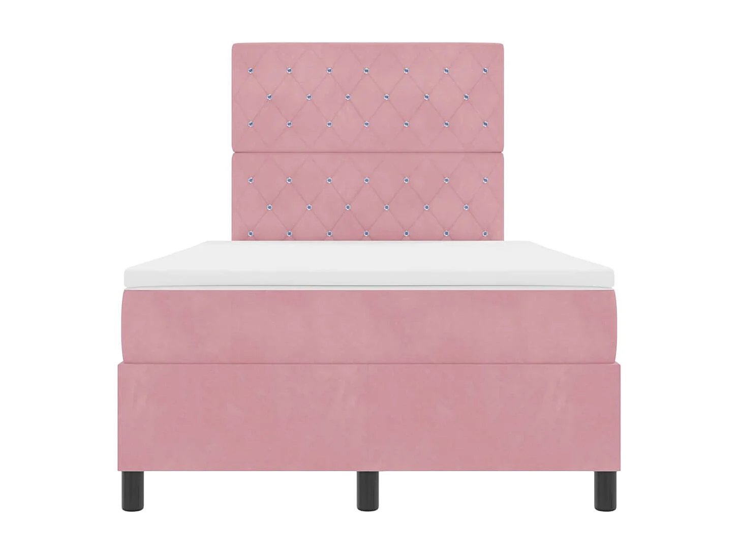 Lit à ressorts avec matelas Rose 120 x 190 cm tissu