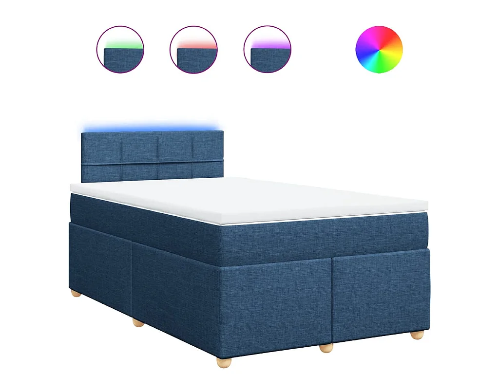 Boxspring met matras stof blauw 120x190 cm