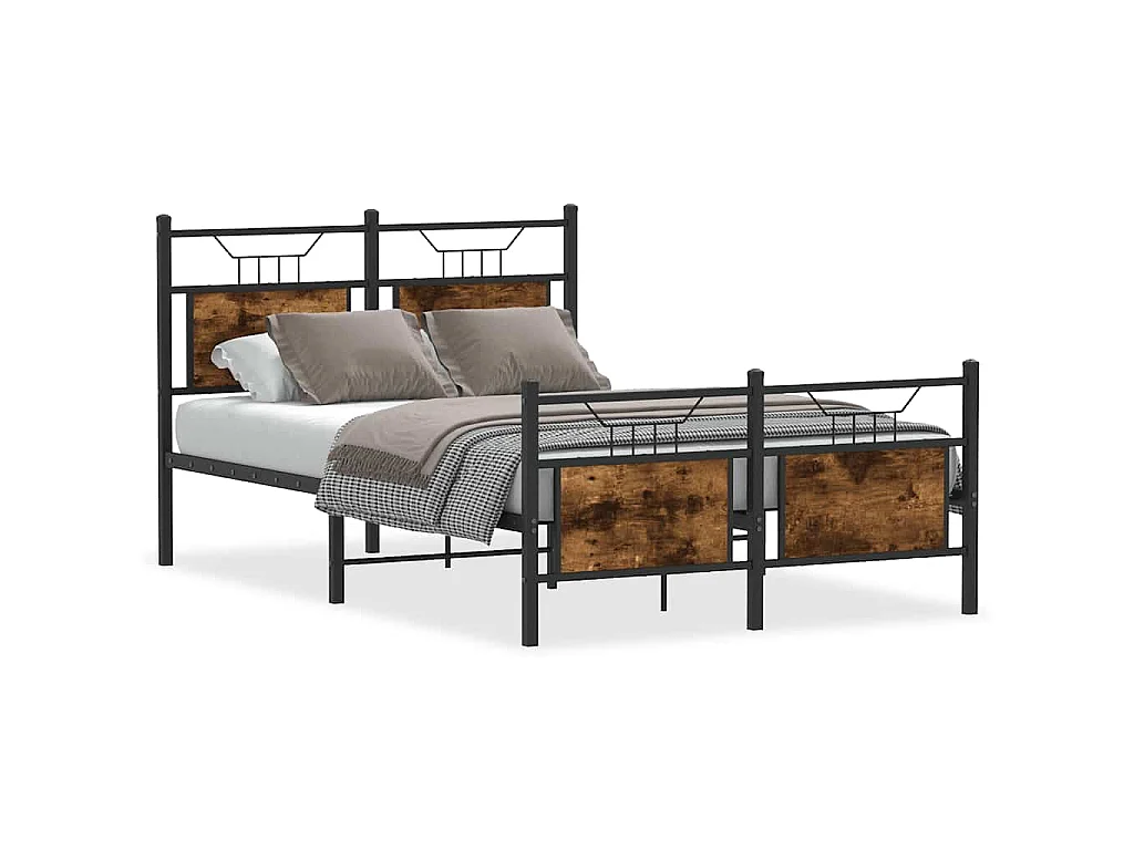 Estructura de cama sin colchón madera roble ahumado 120x190 cm