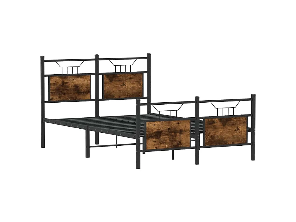 Estructura de cama sin colchón madera roble ahumado 120x190 cm