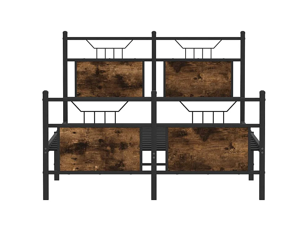 Estructura de cama sin colchón madera roble ahumado 120x190 cm